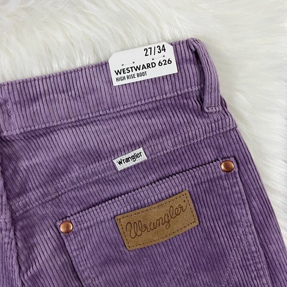 Wrangler Size 27 Purple Cord Westward 626 High Rise Bootcut Denim Jeans - Picture 9 of 13
